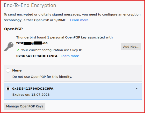 New end-to-end encryption preferences tab.