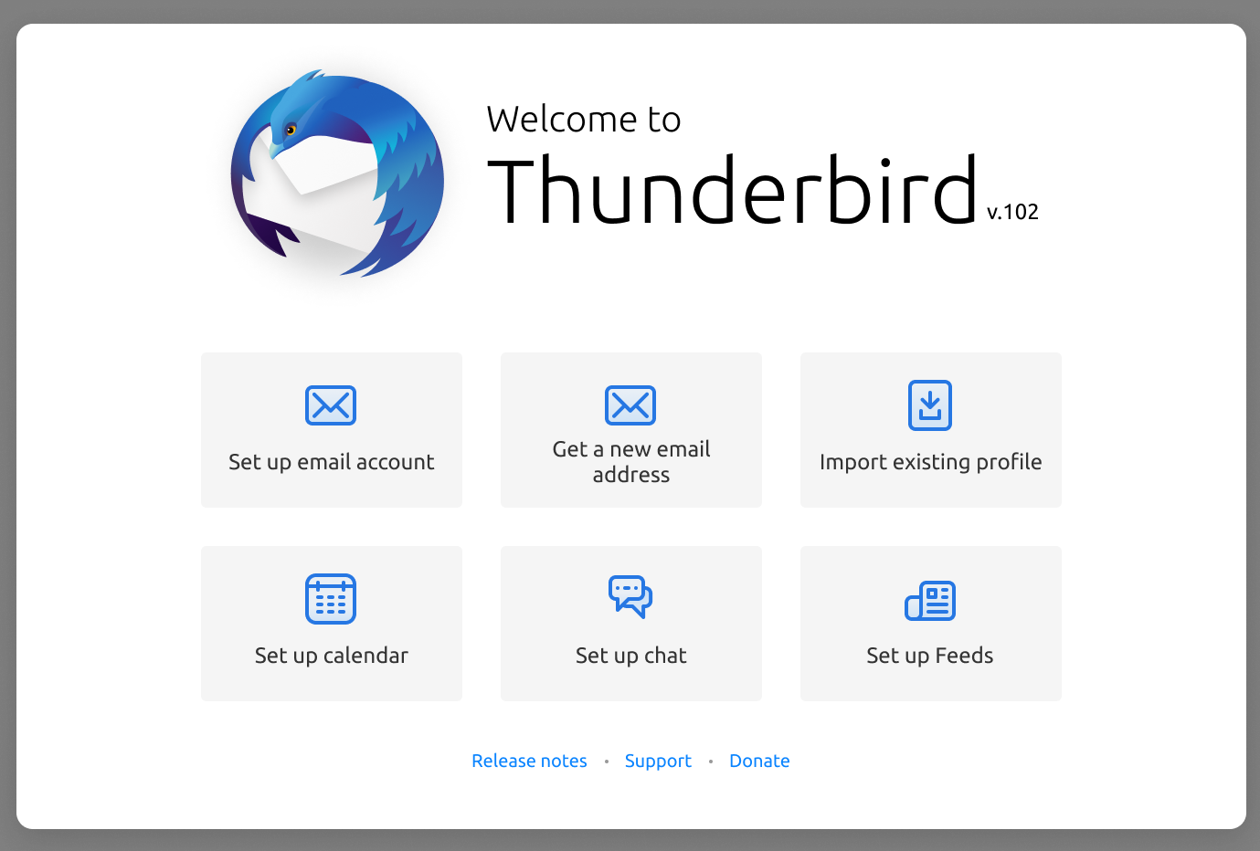 New Account Setup Hub in Thunderbird 102