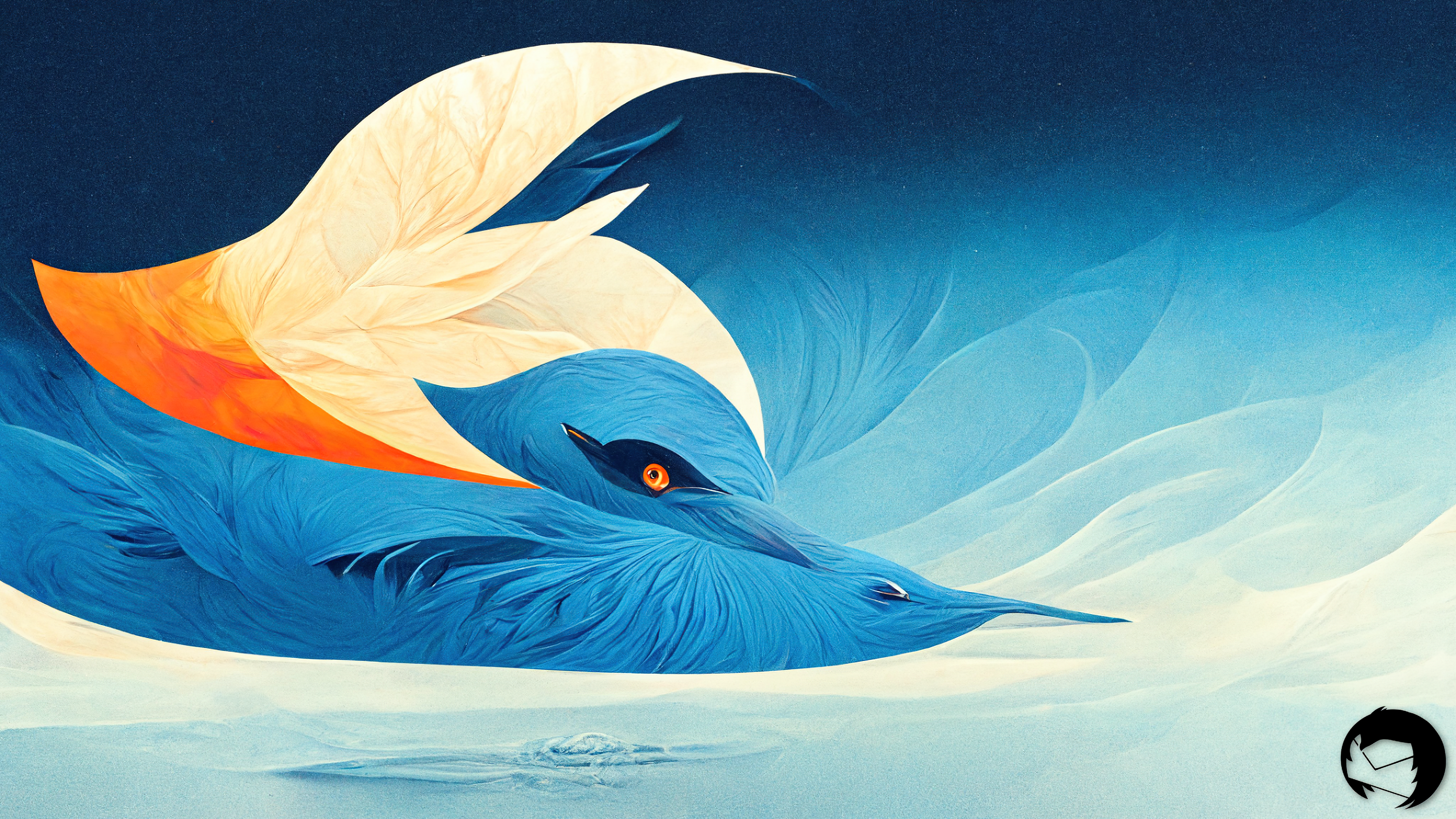 Firefox Thunderbird Snow Wallpaper Upscaled