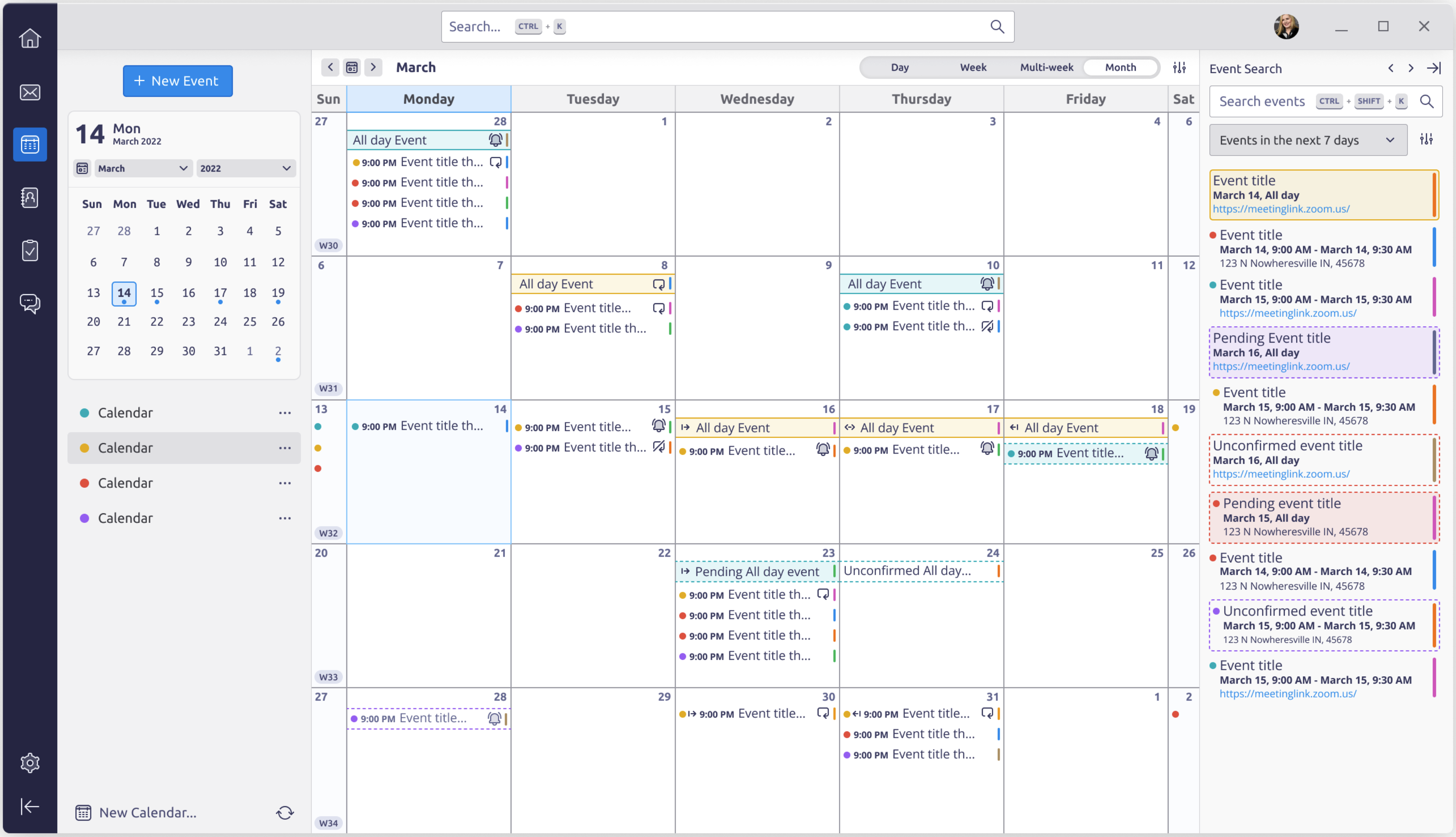 Thunderbird Supernova Preview: The New Calendar Design