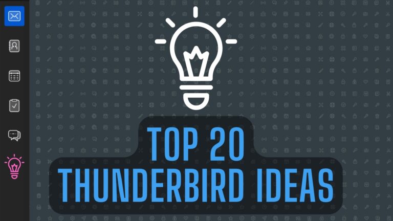 Lightbulb icon, alongside text that says "Top 20 Thunderbird Ideas."