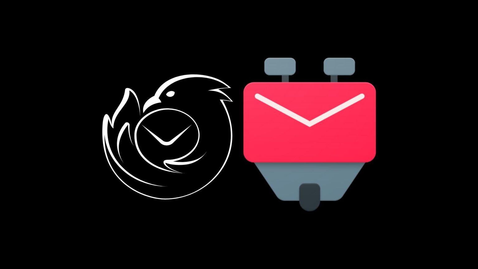 Monochrome Thunderbird "outline" logo next to the K-9 Mail for Android logo.